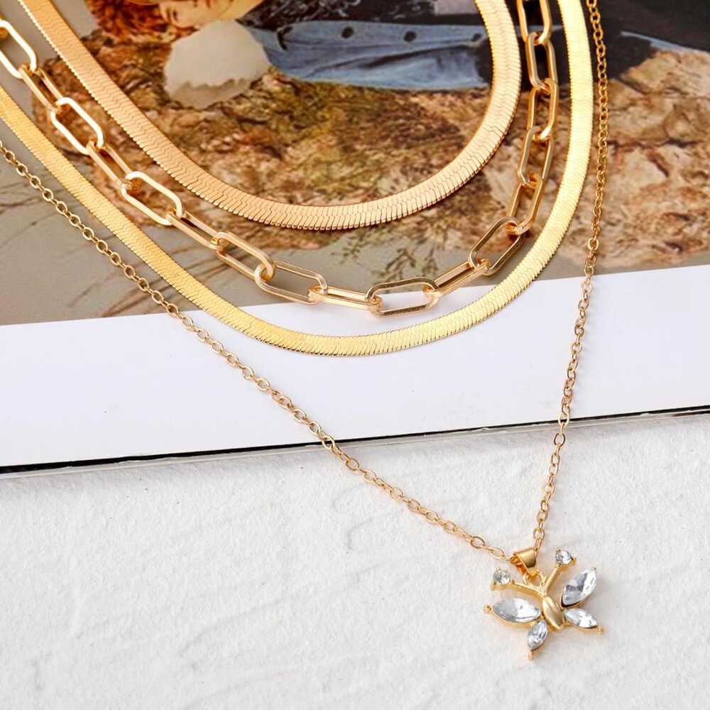 45 PCS Gold Jewelry Set for Women Dainty Dangle Earrings,Elegant Knuckle Rings,A - Picture 6 of 7
